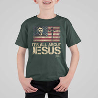 Charlie Kirk T Shirt For Kid Its All About Jesus  USA Flag Patriotic Christian - Wonder Print Shop