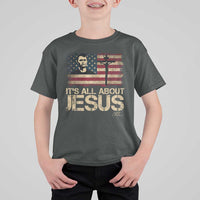 Charlie Kirk T Shirt For Kid Its All About Jesus  USA Flag Patriotic Christian - Wonder Print Shop