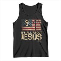 Charlie Kirk Tank Top Its All About Jesus USA Flag Patriotic Christian - Wonder Print Shop