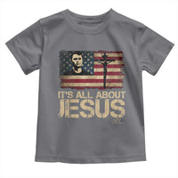 Charlie Kirk Toddler T Shirt Its All About Jesus USA Flag Patriotic Christian - Wonder Print Shop
