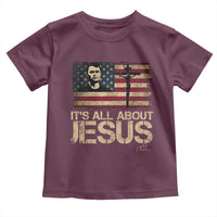 Charlie Kirk Toddler T Shirt Its All About Jesus USA Flag Patriotic Christian - Wonder Print Shop
