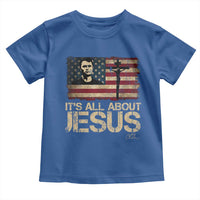 Charlie Kirk Toddler T Shirt Its All About Jesus USA Flag Patriotic Christian - Wonder Print Shop