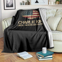Charlie Kirk Throw Blanket Great American Patriot USA Flag - Wonder Print Shop