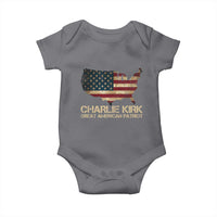 Charlie Kirk Baby Onesie Great American Patriot USA Flag - Wonder Print Shop