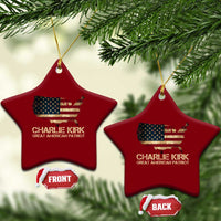 Charlie Kirk Ceramic Ornament Great American Patriot USA Flag - Wonder Print Shop