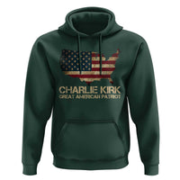Charlie Kirk Hoodie Great American Patriot USA Flag - Wonder Print Shop