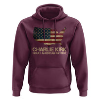 Charlie Kirk Hoodie Great American Patriot USA Flag - Wonder Print Shop