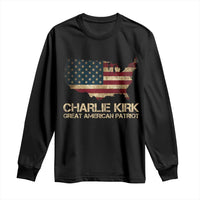 Charlie Kirk Long Sleeve Shirt Great American Patriot USA Flag - Wonder Print Shop