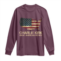 Charlie Kirk Long Sleeve Shirt Great American Patriot USA Flag - Wonder Print Shop