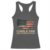 Charlie Kirk Racerback Tank Top Great American Patriot USA Flag - Wonder Print Shop