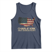 Charlie Kirk Tank Top Great American Patriot USA Flag - Wonder Print Shop