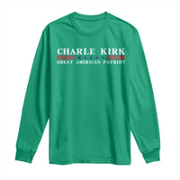 Charlie Kirk Long Sleeve Shirt Great American Patriot USA Freedom Conservative - Wonder Print Shop