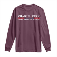 Charlie Kirk Long Sleeve Shirt Great American Patriot USA Freedom Conservative - Wonder Print Shop