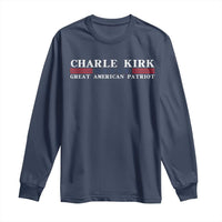 Charlie Kirk Long Sleeve Shirt Great American Patriot USA Freedom Conservative - Wonder Print Shop