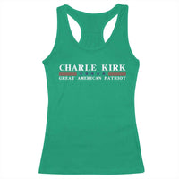 Charlie Kirk Racerback Tank Top Great American Patriot USA Freedom Conservative - Wonder Print Shop