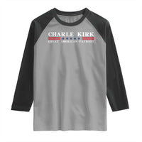 Charlie Kirk Raglan Shirt Great American Patriot USA Freedom Conservative - Wonder Print Shop