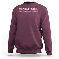 Charlie Kirk Sweatshirt Great American Patriot USA Freedom Conservative - Wonder Print Shop