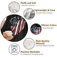 Charlie Kirk Memorial Throw Blanket Battle Cry Erika Kirk Christian USA Flag Cross - Wonder Print Shop