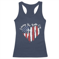 Charlie Kirk Memorial Racerback Tank Top Battle Cry Erika Kirk Christian USA Flag Cross - Wonder Print Shop