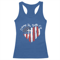 Charlie Kirk Memorial Racerback Tank Top Battle Cry Erika Kirk Christian USA Flag Cross - Wonder Print Shop