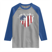Charlie Kirk Memorial Raglan Shirt Battle Cry Erika Kirk Christian USA Flag Cross - Wonder Print Shop