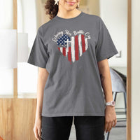 Charlie Kirk Memorial T Shirt For Women Battle Cry Erika Kirk Christian USA Flag Cross - Wonder Print Shop