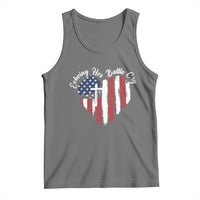 Charlie Kirk Memorial Tank Top Battle Cry Erika Kirk Christian USA Flag Cross - Wonder Print Shop