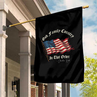 God Family Country In That Order Garden Flag Charlie Kirk Patriotic Christian Vintage USA Flag - Wonder Print Shop