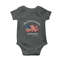 God Family Country In That Order Baby Onesie Charlie Kirk Patriotic Christian Vintage USA Flag - Wonder Print Shop