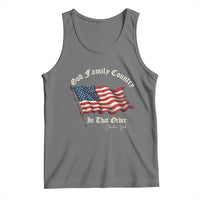 God Family Country In That Order Tank Top Charlie Kirk Patriotic Christian Vintage USA Flag - Wonder Print Shop