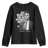 Charlie Kirk Youth Sweatshirt Free Speech Memorial Tribute - Wonder Print Shop