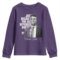 Charlie Kirk Youth Sweatshirt Free Speech Memorial Tribute - Wonder Print Shop
