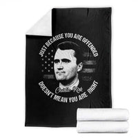 Charlie Kirk Throw Blanket Free Speech Retro USA Flag - Wonder Print Shop