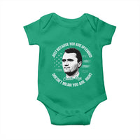 Charlie Kirk Baby Onesie Free Speech Retro USA Flag - Wonder Print Shop