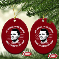 Charlie Kirk Ceramic Ornament Free Speech Retro USA Flag - Wonder Print Shop