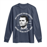 Charlie Kirk Long Sleeve Shirt Free Speech Retro USA Flag - Wonder Print Shop