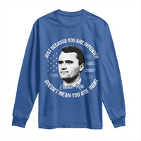 Charlie Kirk Long Sleeve Shirt Free Speech Retro USA Flag - Wonder Print Shop