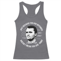 Charlie Kirk Racerback Tank Top Free Speech Retro USA Flag - Wonder Print Shop