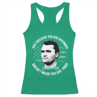 Charlie Kirk Racerback Tank Top Free Speech Retro USA Flag - Wonder Print Shop