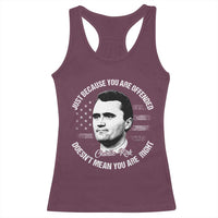 Charlie Kirk Racerback Tank Top Free Speech Retro USA Flag - Wonder Print Shop