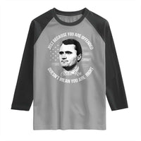 Charlie Kirk Raglan Shirt Free Speech Retro USA Flag - Wonder Print Shop