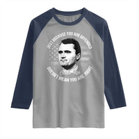 Charlie Kirk Raglan Shirt Free Speech Retro USA Flag - Wonder Print Shop