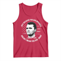 Charlie Kirk Tank Top Free Speech Retro USA Flag - Wonder Print Shop