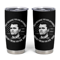 Charlie Kirk Tumbler Cup Free Speech Retro USA Flag - Wonder Print Shop