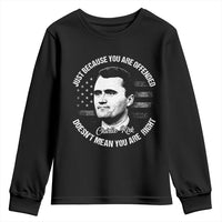 Charlie Kirk Youth Sweatshirt Free Speech Retro USA Flag - Wonder Print Shop