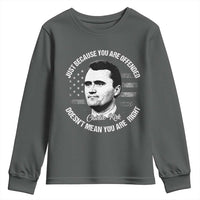 Charlie Kirk Youth Sweatshirt Free Speech Retro USA Flag - Wonder Print Shop