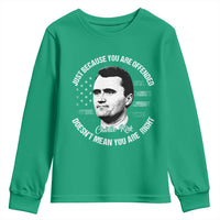 Charlie Kirk Youth Sweatshirt Free Speech Retro USA Flag - Wonder Print Shop