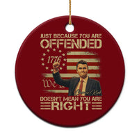 Charlie Kirk Memorial Ceramic Ornament Freedom Commemorative USA Flag Tribute - Wonder Print Shop