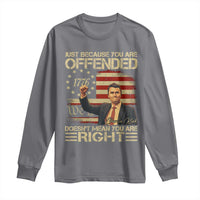 Charlie Kirk Memorial Long Sleeve Shirt Freedom Commemorative USA Flag Tribute - Wonder Print Shop