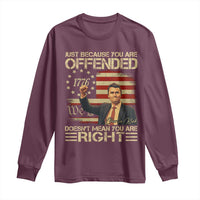 Charlie Kirk Memorial Long Sleeve Shirt Freedom Commemorative USA Flag Tribute - Wonder Print Shop